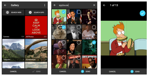 安卓版Telegram上的 GIF 和图像搜索