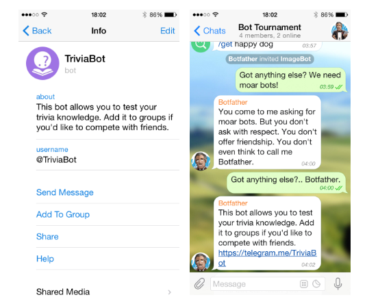 Telegram推出机器人 API 和平台！(图4)