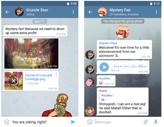 Telegram聊天Android版本进行的大规模重新设计。(图5) Telegram聊天Android版本进行的大规模重新设计。(图5)