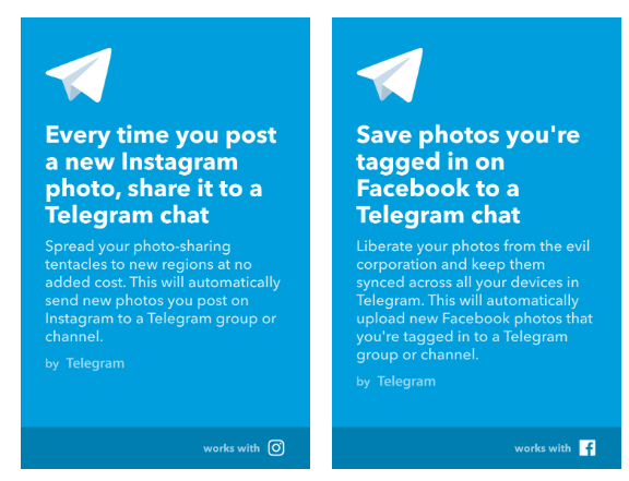 Telegram更新置顶聊天和 IFTTT 集成功能!(图3) Telegram更新置顶聊天和 IFTTT 集成功能!(图3)