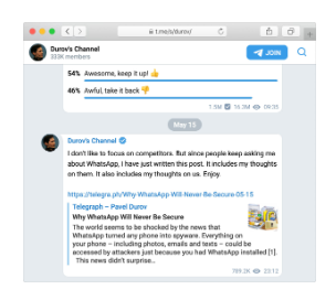 Telegram注重隐私保护、讨论组、无缝网络机器人等等(图7) Telegram注重隐私保护、讨论组、无缝网络机器人等等(图7)