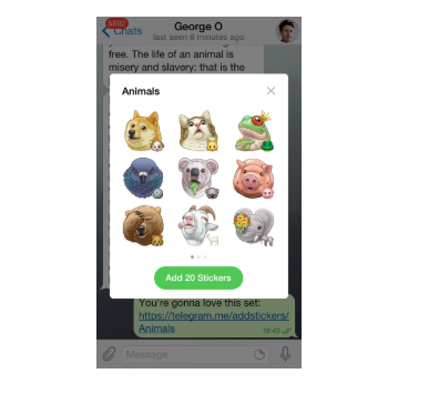 Telegram定制贴纸套装,用户轻松添加新贴纸并与朋友分享!(图1) Telegram定制贴纸套装,用户轻松添加新贴纸并与朋友分享!(图1)