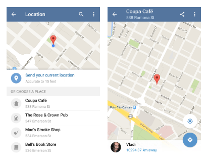 Telegram安卓和iOS应用程序添加地点、说明文字及其他功能!(图1) Telegram安卓和iOS应用程序添加地点、说明文字及其他功能!(图1)