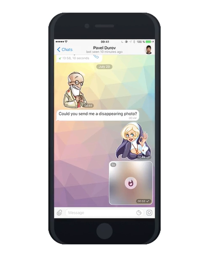 Telegram 4.2在私聊中分享的照片和视频设置阅后即焚定时器(图2)